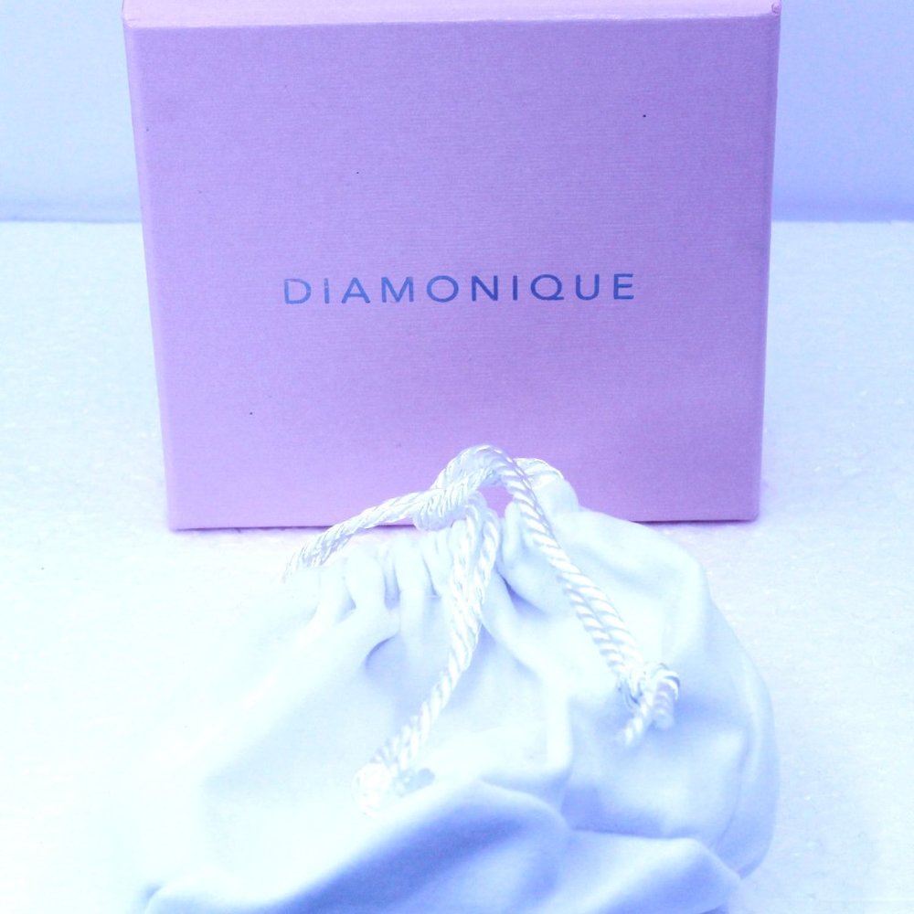 Diamonique Pink Signature Jewelry Gift Box+Velvet Pouch  4" x 4"x 1-1/2" QVC NEW